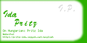 ida pritz business card